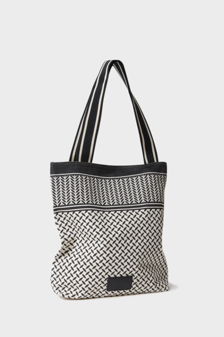 Tote Carmela canvas heritage stripe black - alternative