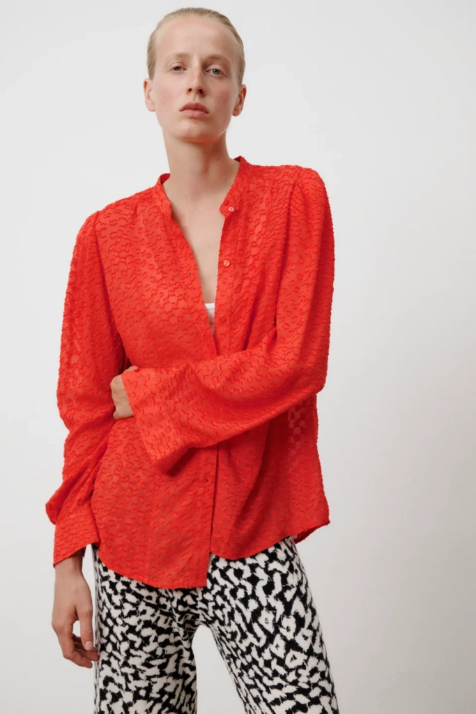 Lala Berlin Blouse Baran viscose hot orange