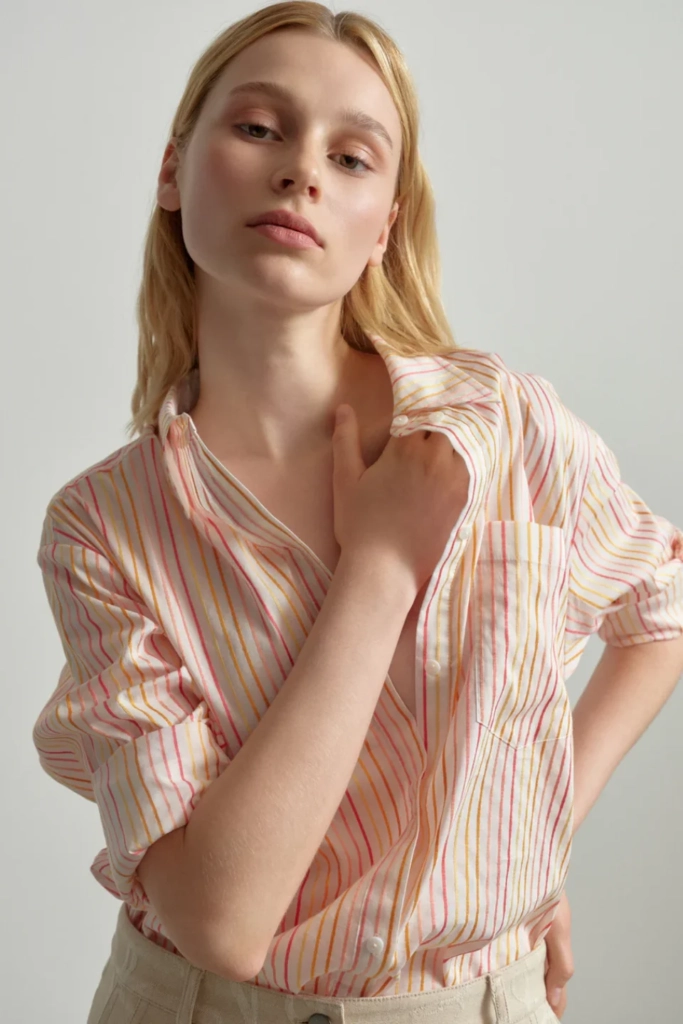 Lala Berlin Blouse Biloxi cotton mix multicolor stripe