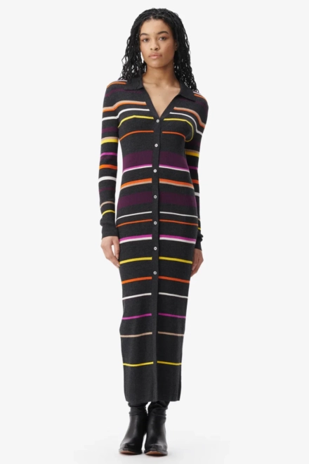 Cardigan Kalliani wool multicolor stripe