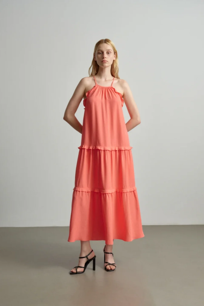 Lala Berlin Dress Daau viscose underwater melon