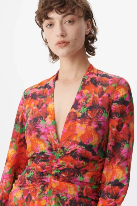 Dress Damala viscose/silk blend shibori flower - alternative
