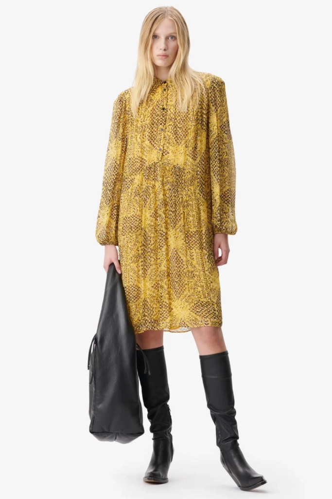 Lala Berlin Dress Daneris viscose heritage star yellow