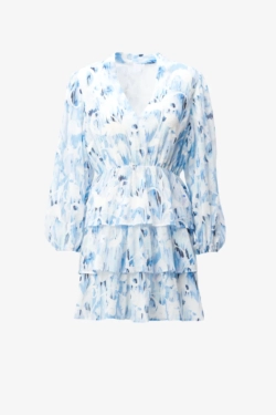 Dress Danuta cotton floral fountain blue - alternative 3
