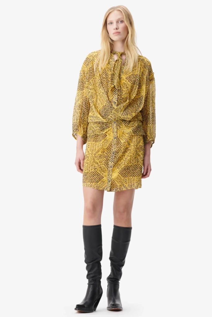 Lala Berlin Dress Drina viscose heritage star yellow