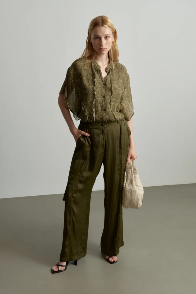 Lala Berlin Pants Pekka polyester mix olive