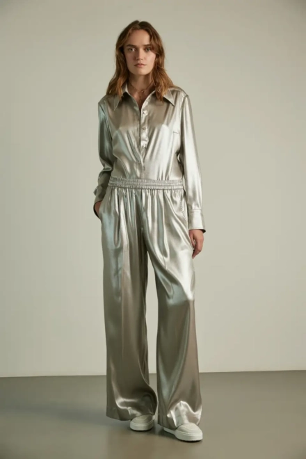 Pants Perilla polyester silver