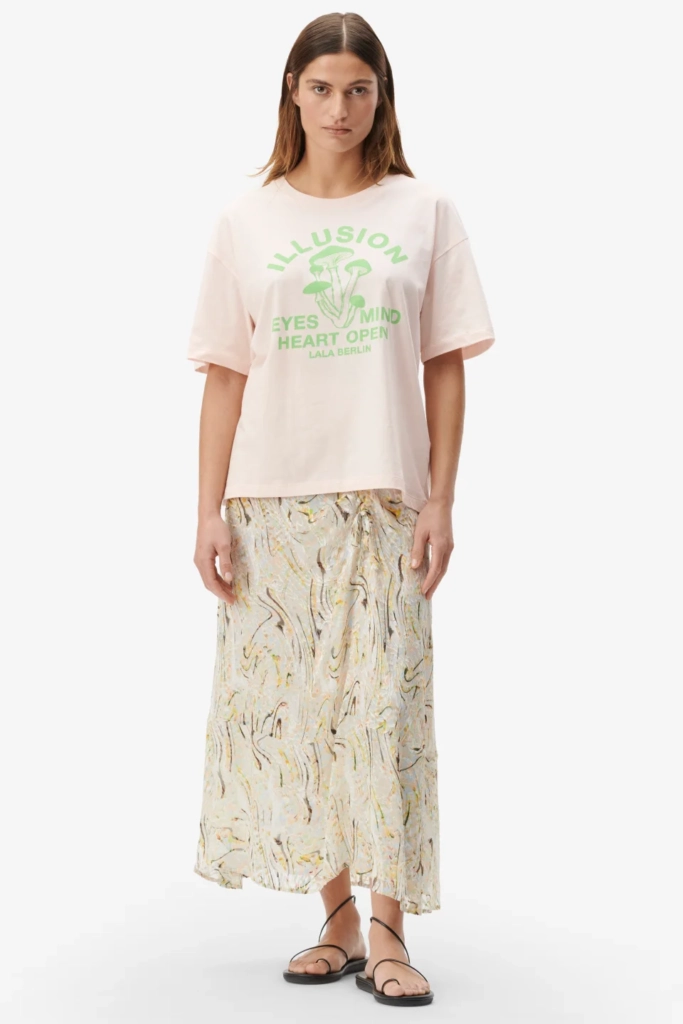 Lala Berlin T-Shirt Celia cotton illusion sea shell