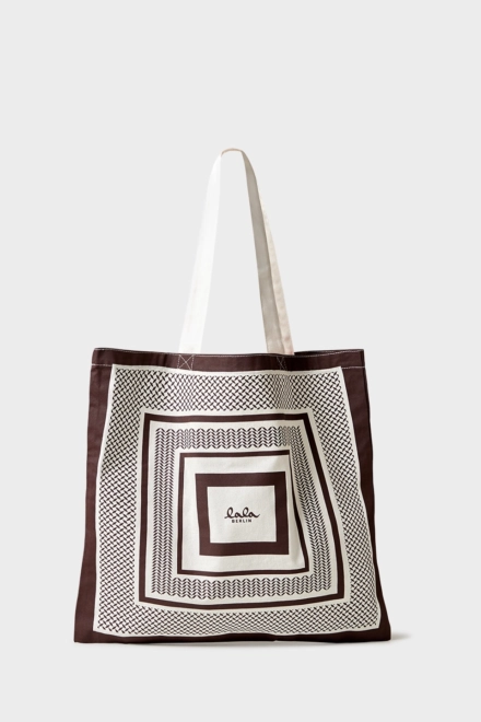 Tote Maja canvas heritage stripe brown